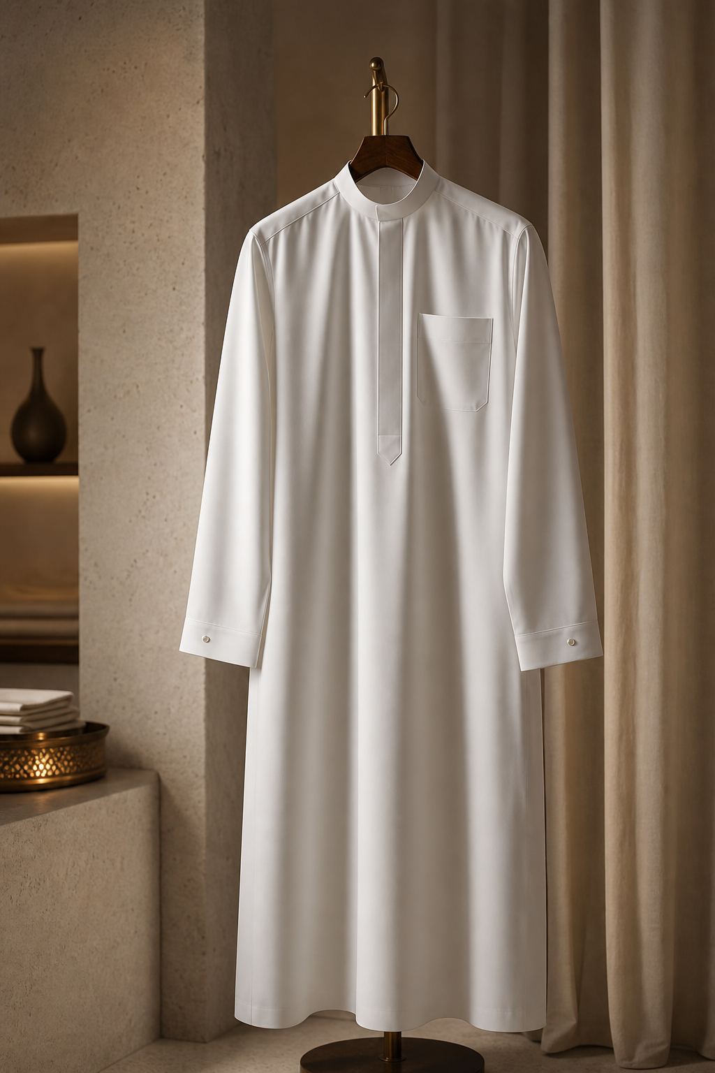 Premium white Gulf dishdasha for Ramadan and Eid